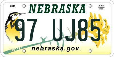 NE license plate 97UJ85