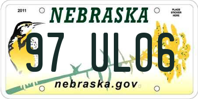 NE license plate 97UL06