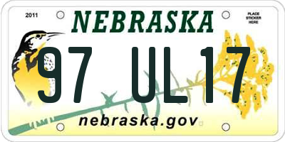 NE license plate 97UL17