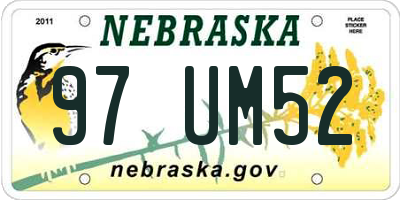 NE license plate 97UM52