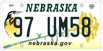NE license plate 97UM58