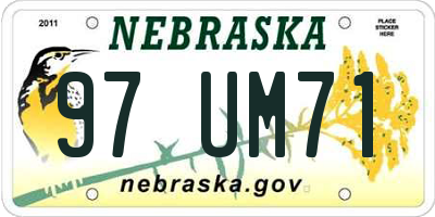 NE license plate 97UM71