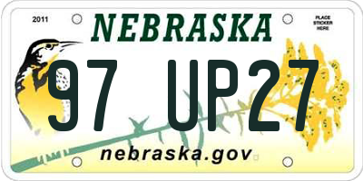 NE license plate 97UP27