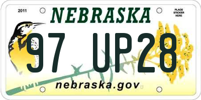 NE license plate 97UP28