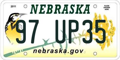NE license plate 97UP35