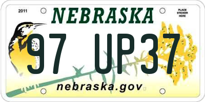 NE license plate 97UP37