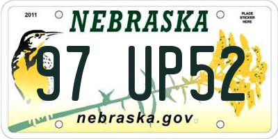 NE license plate 97UP52