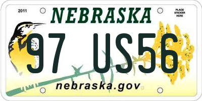 NE license plate 97US56