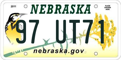 NE license plate 97UT71