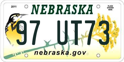 NE license plate 97UT73