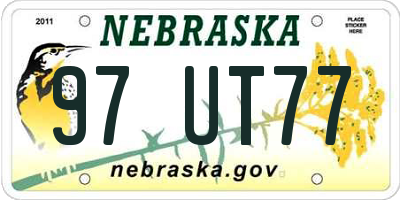 NE license plate 97UT77
