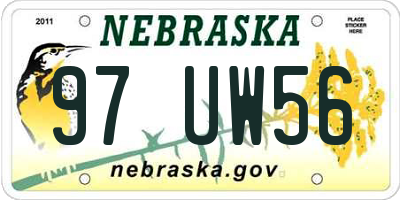 NE license plate 97UW56