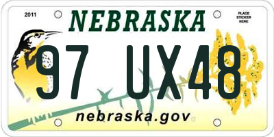 NE license plate 97UX48
