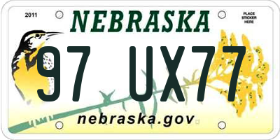 NE license plate 97UX77