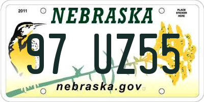 NE license plate 97UZ55