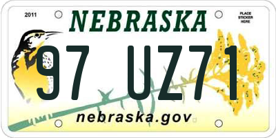 NE license plate 97UZ71