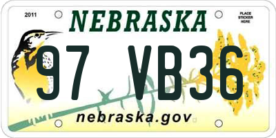 NE license plate 97VB36