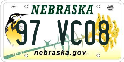 NE license plate 97VC08