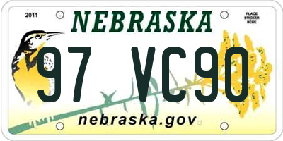 NE license plate 97VC90