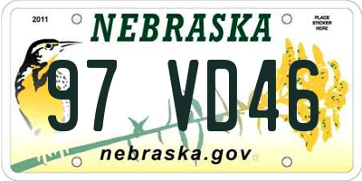 NE license plate 97VD46