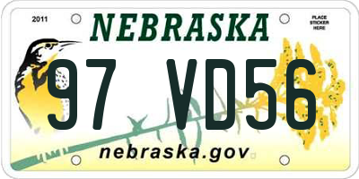 NE license plate 97VD56