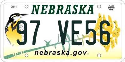 NE license plate 97VE56
