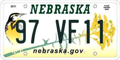 NE license plate 97VF11