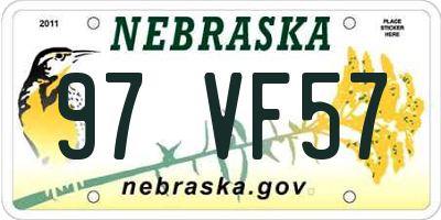 NE license plate 97VF57