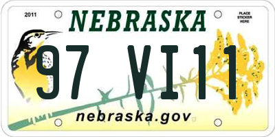NE license plate 97VI11