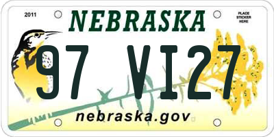NE license plate 97VI27