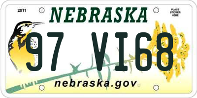 NE license plate 97VI68