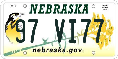 NE license plate 97VI77