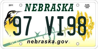 NE license plate 97VI98