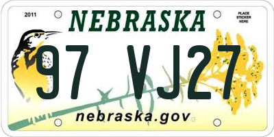 NE license plate 97VJ27