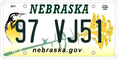 NE license plate 97VJ51