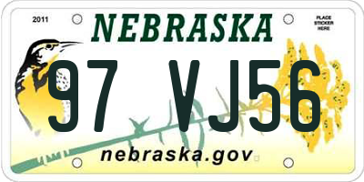 NE license plate 97VJ56