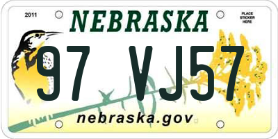 NE license plate 97VJ57