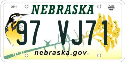 NE license plate 97VJ71