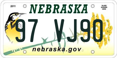 NE license plate 97VJ90
