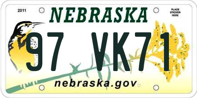 NE license plate 97VK71