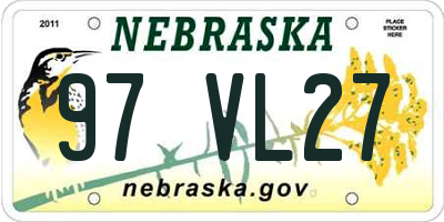 NE license plate 97VL27