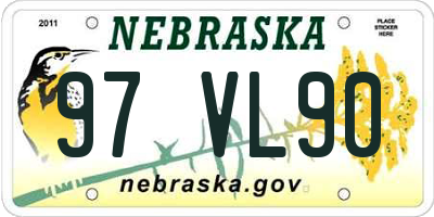 NE license plate 97VL90