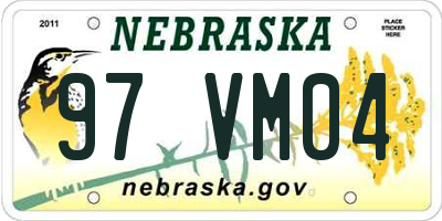 NE license plate 97VM04