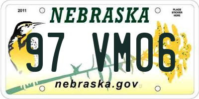 NE license plate 97VM06