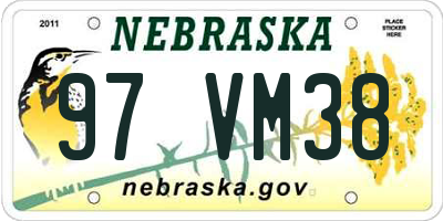 NE license plate 97VM38