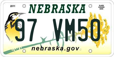 NE license plate 97VM50