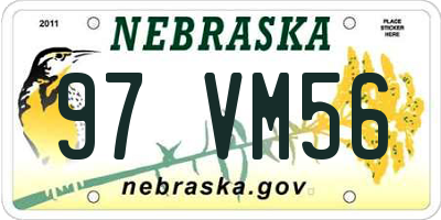 NE license plate 97VM56