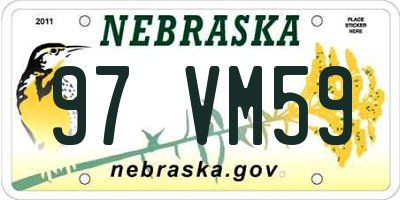 NE license plate 97VM59