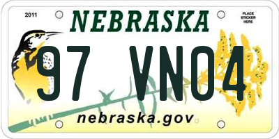 NE license plate 97VN04