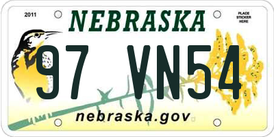 NE license plate 97VN54